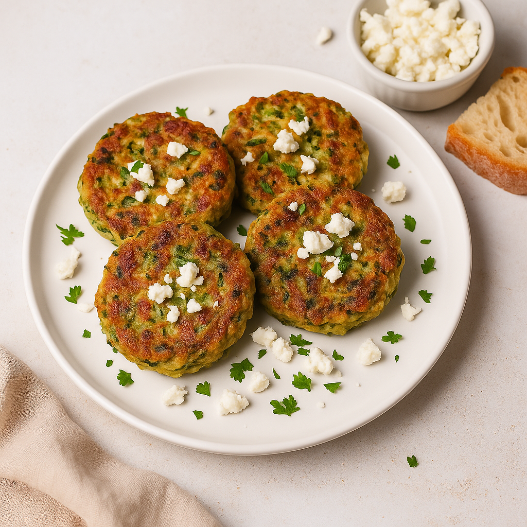 You are currently viewing Galettes courgette, pain dur et feta