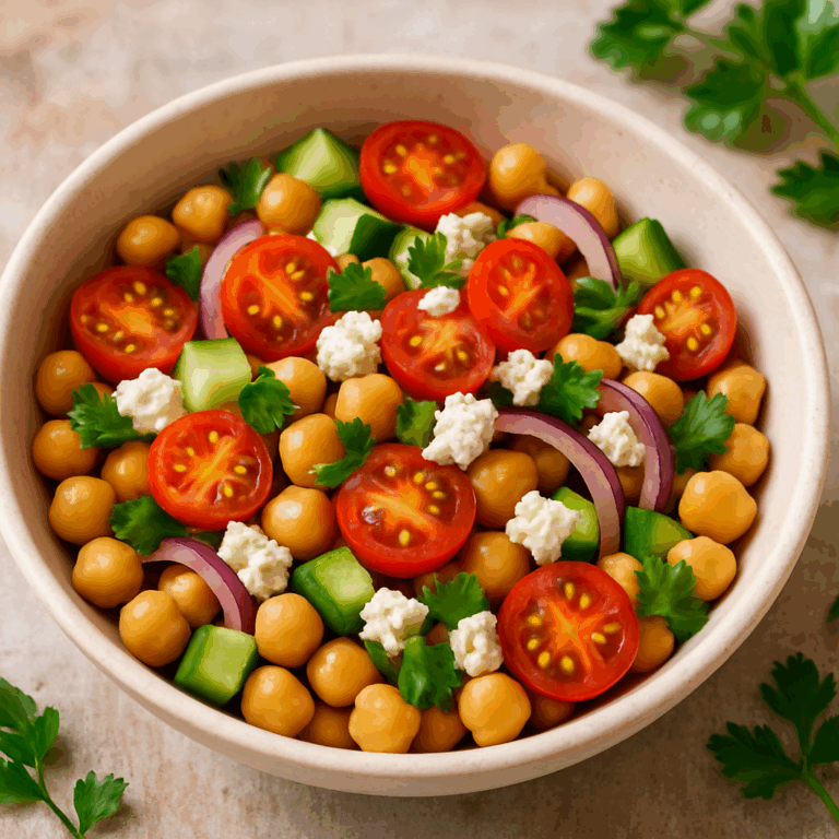 Lire la suite à propos de l’article Salade fraîche pois chiches & feta