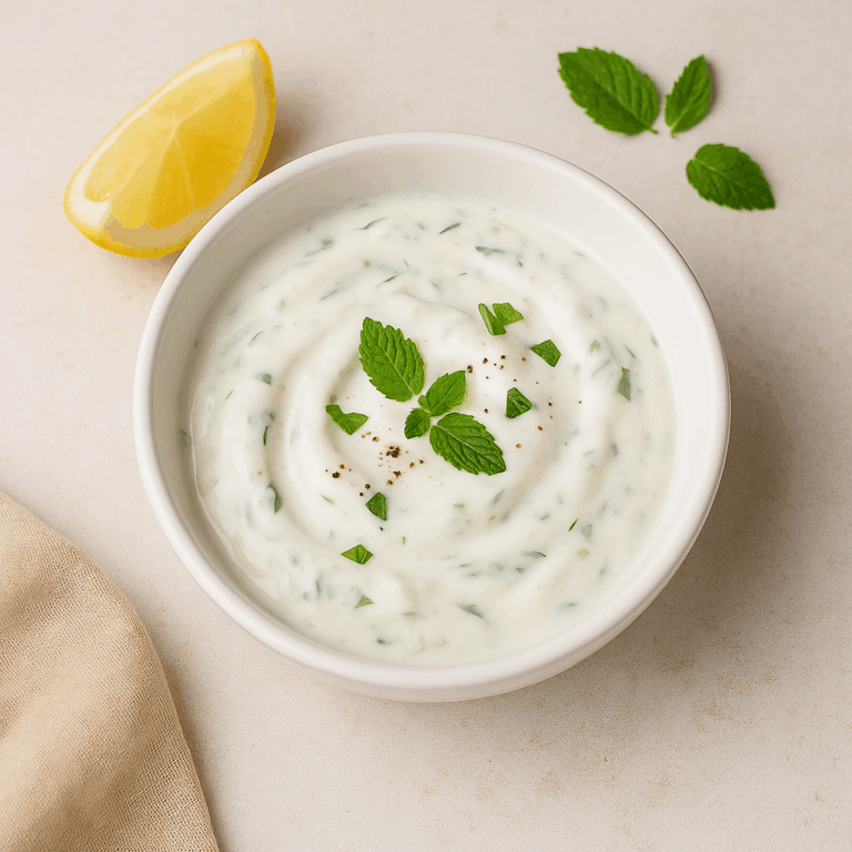 Lire la suite à propos de l’article Sauce citronnée au yaourt et menthe (accompagnement pour riz)