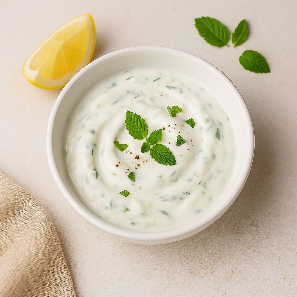 You are currently viewing Sauce citronnée au yaourt et menthe (accompagnement pour riz)